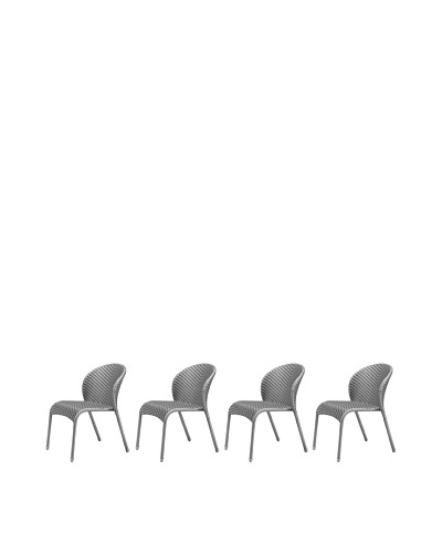 100 Essentials Set of 4 Flora All-Weather Dining Chairs, Jetson