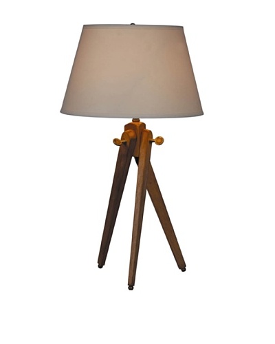 100 Essentials Birch Tripod Table Lamp, Natural/White