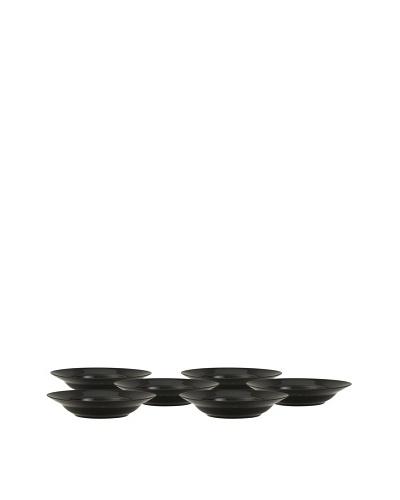 10 Strawberry Street Set of (6) 9″ Black Rim Soup Bowls