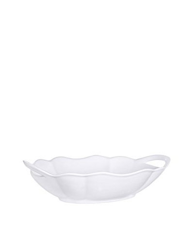 Pure White Handled Oval Bowl