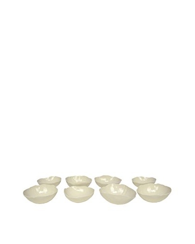 Set of 8 Vintage Handmade Ceramic Bowls, Cream