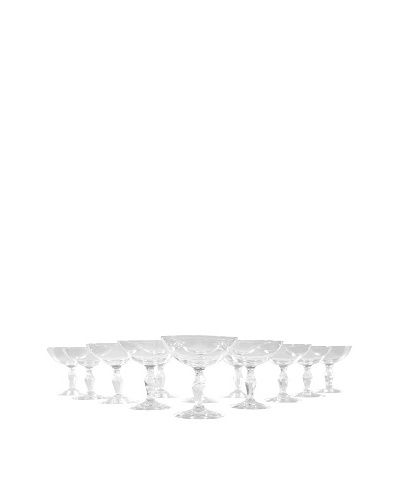 Set of 12 French Coupe Martini Glasses, Clear