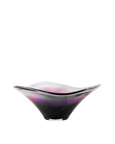 Art Glass Bowl, Purple/Pink/Clear