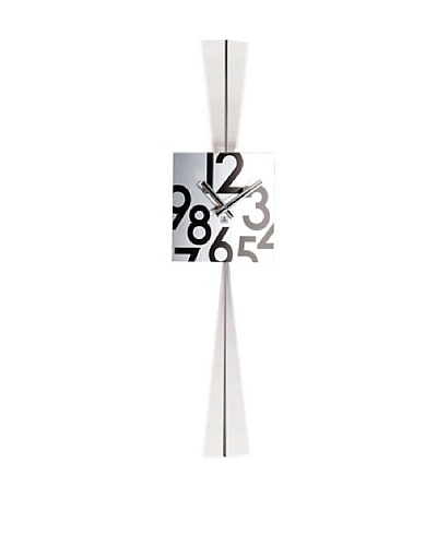 Stainless Steel Square Pendulum Wall Clock, 28.5