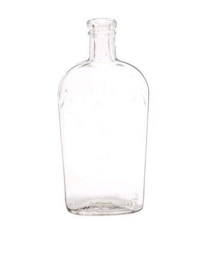 Vintage Circa 1950 Clear Warranted Star Engraved Glass Bottle