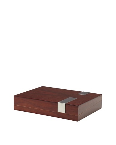 Small Lacquered Wood Humidor, Brown