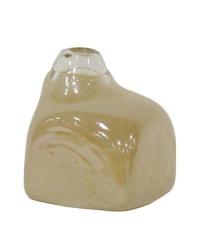 Ivory Glass Square Vase