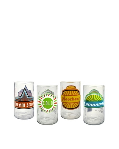 Set of 4 Upcycle 8-Oz. Juice Fun In The Sun Glasses