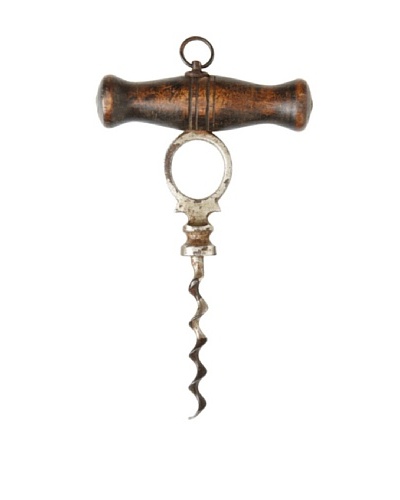 1860's English Straight-Pull Corkscrew with Ornamental Horn Handle