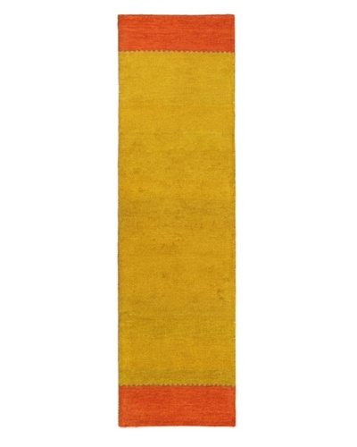 Hand-Knotted Gabbeh Modern Rug, Mustard, 2' 9 x 9' 1 Runner