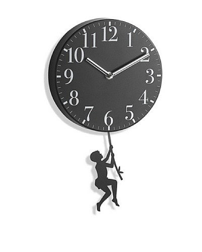 Boy Swinging Metal Pendulum Wall Clock, 10
