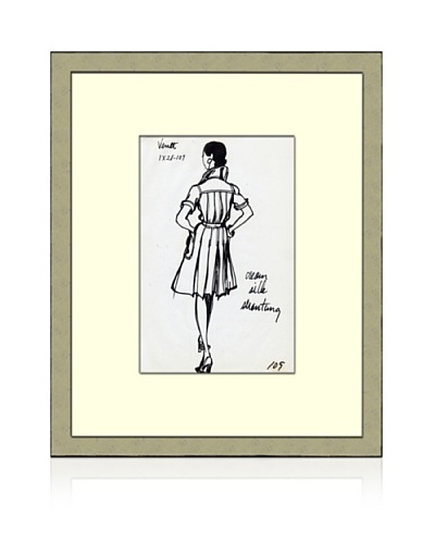 Print of Venet Women's Fashion Sketch Circa 1968