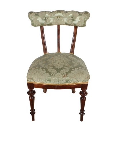 Late 1800's Parlor Chair, Brown/Green/Gold