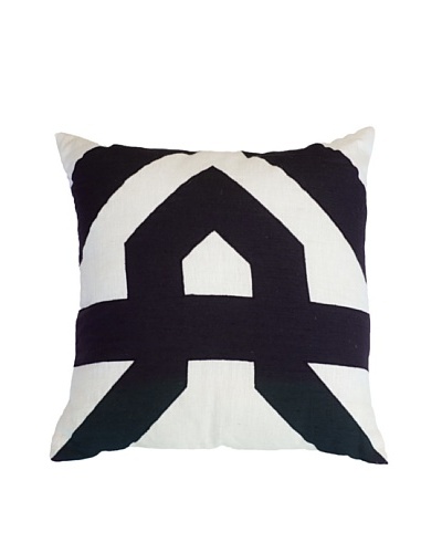 Aztec Lounge Pillow, Black/White, 21 x 21