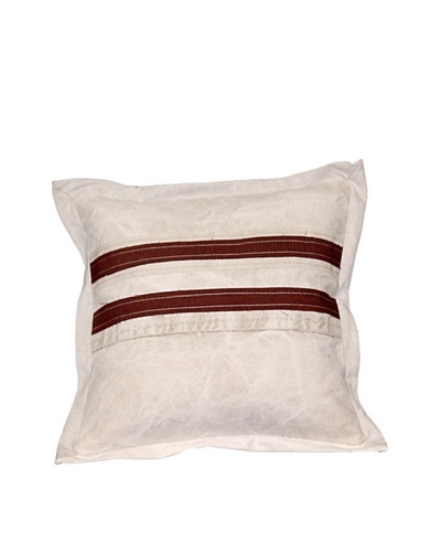 Vintage Stripes Pillow, Cream/Brown, 18X18