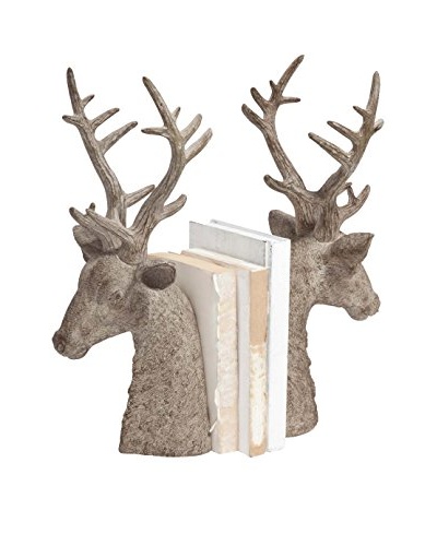 Wood Stag Bookends