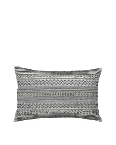 Steele Rings Pillow, Silver, 14 x 21