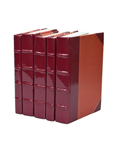 Set of 5 Patent Leather Books, Red