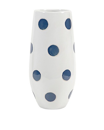 Essentials Polka-Dot Vase, Marine Blue