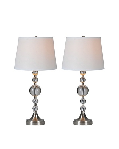 Set of 2 Amarion Lamps, Chrome