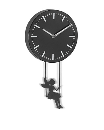 Girl Swinging Metal Pendulum Wall Clock, 10