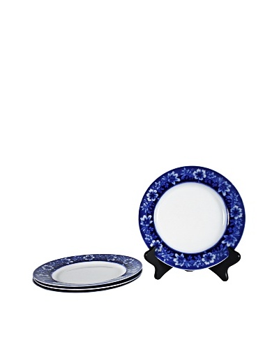 Set of 4 Flow Blue Turin By JB Salad Plates, Blue/White