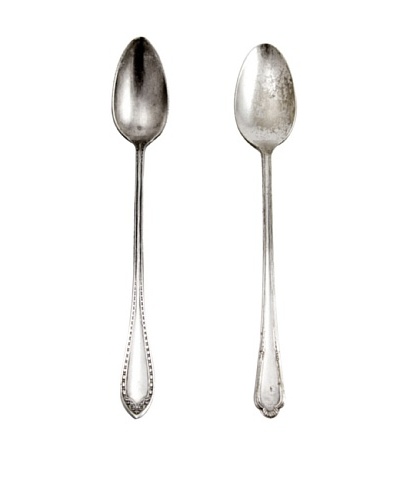 Set of 2 Vintage Cunningham Silver Plated Laurel Style Teaspoons, c.1930s