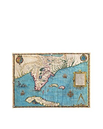 Map of Florida & Cuba (1588) by Jacques Le Moyne De Morgues Canvas Print