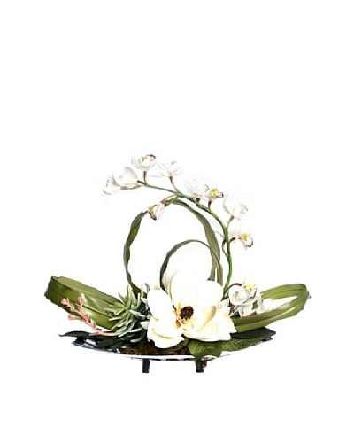 Magnolia Orchid Tray [White/Green/Silver]