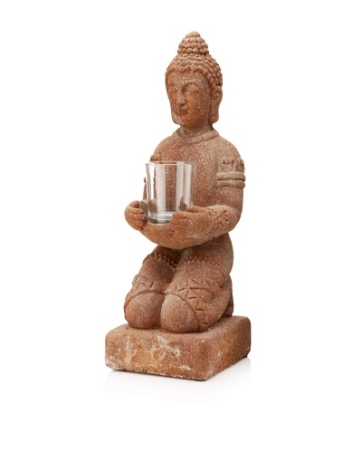 Chandara Sitting Buddha Tealight Holder, Sandstone