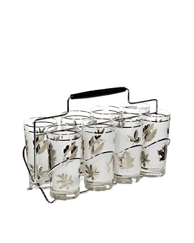 1960s 9-Piece Silver Leaf Beverage Set