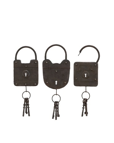 Set of 3 Decorative Locks & Keys