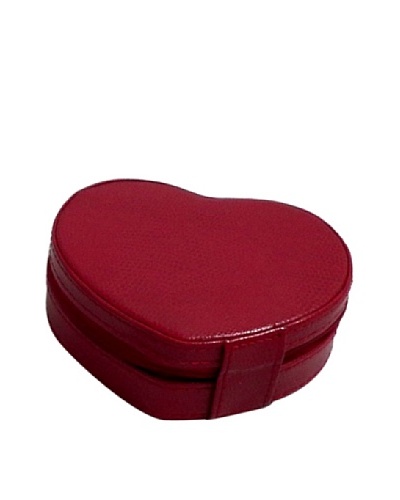 Heart Shaped Travel Jewelry Storage, Red