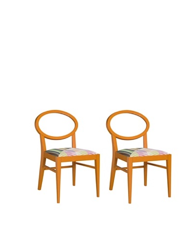 Set of 2 Dining chair Armless, Orange