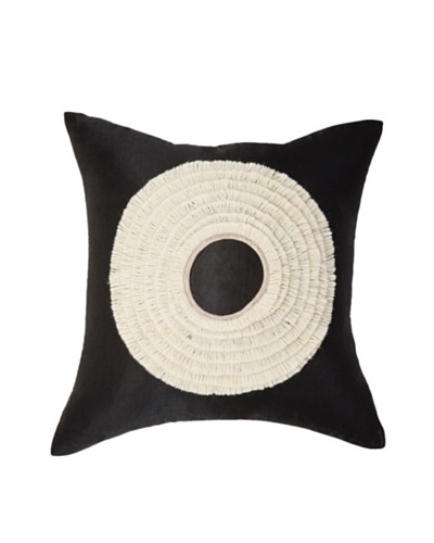 African Headdress Pillow, Black/White, 18 x 18As You See