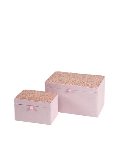 Set of 2 Beaded Pink BoxesAs You See