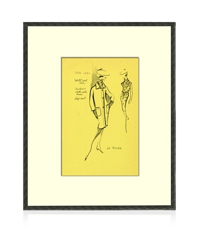 Print of La Roche Women's Fashion Sketch Circa 1968