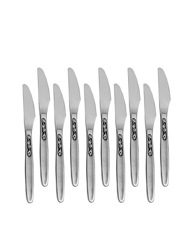 Set of 10 Vintage English Silver Knives, c.1940s