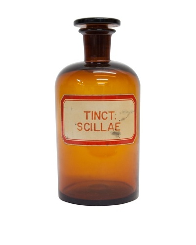 Vintage Apothecary Bottle Tinct. Scillae c1940s, Glass/Amber