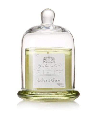 Apothecary Guild Candle Jar with Glass Dome, Olive Flower, Small