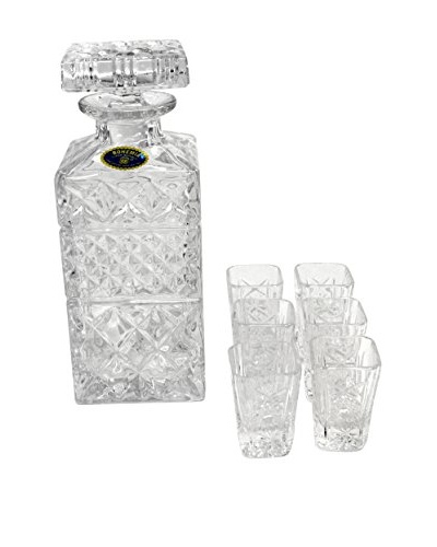 Crystal Glass decanter with set of 6 glasses, Crystal Glass