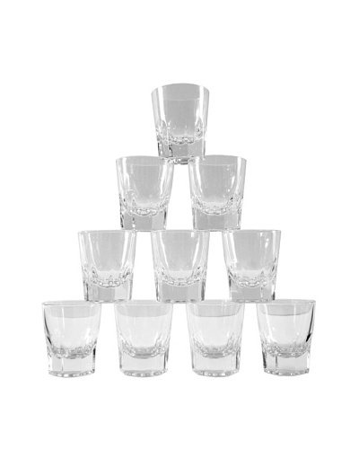 Set of 10 French Scotch Glasses, Clear
