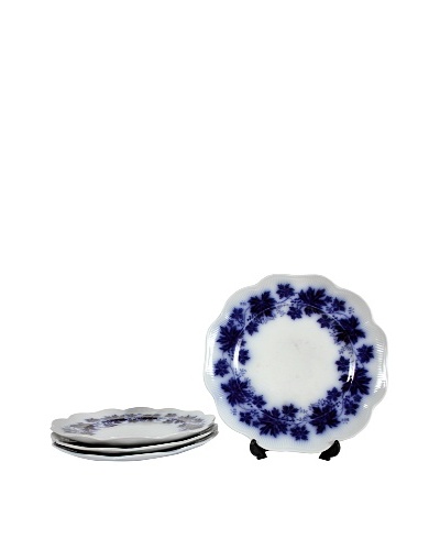 Set of 4 Flow Blue Vinranka Lunch Plates