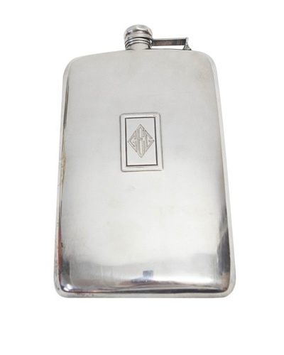 Vintage Circa 1920 Flask with Rectangle Design & Attached TopAs You See