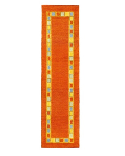 Hand-Knotted Gabbeh Modern Rug, Dark Copper, 2' 4 x 8' 1 Runner