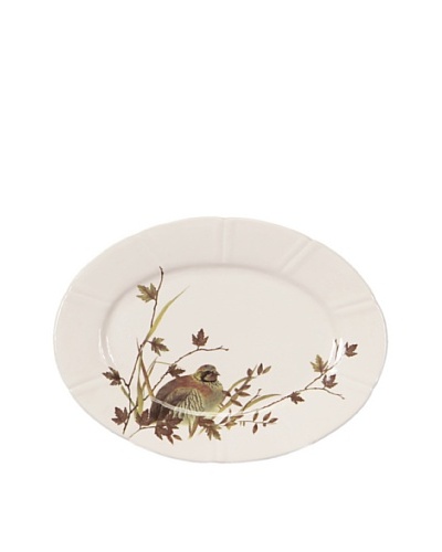 Melrose Partridge Oval Plate, Cream
