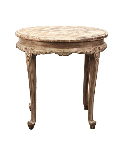 Livia Round Accent Table, Antique White