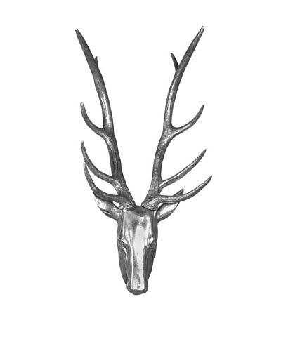 Resin Stag Head, Silver