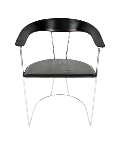 Italian Modern Chair, Black/Silver