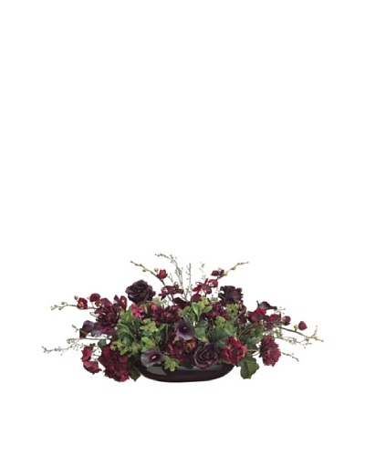 Potted Hydrangea, Calla Lily & Phalaenopsis, Burgundy/Eggplant